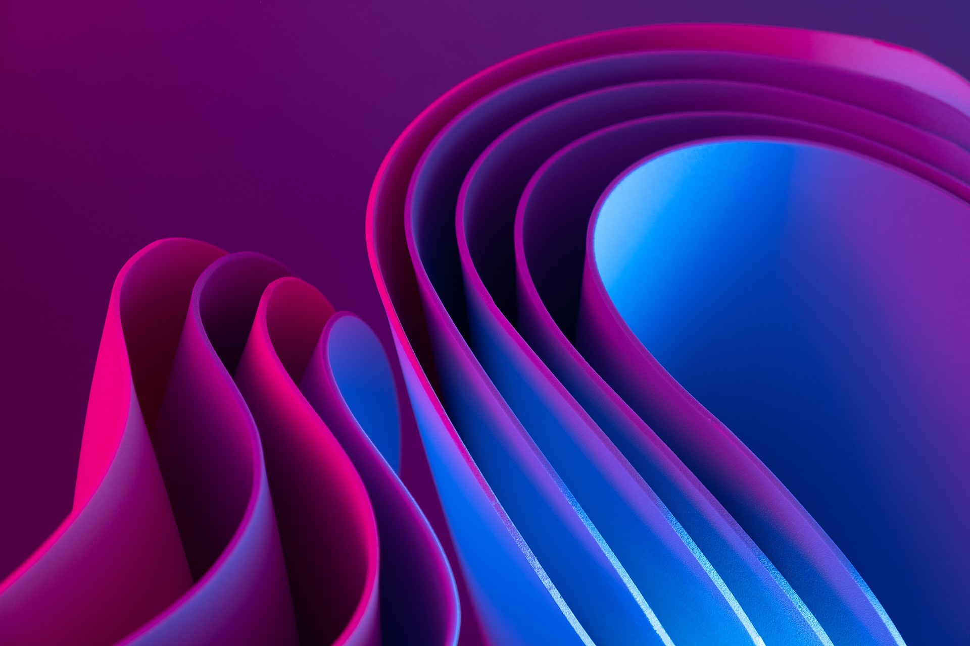 Colorful motion elements with neon led illumination